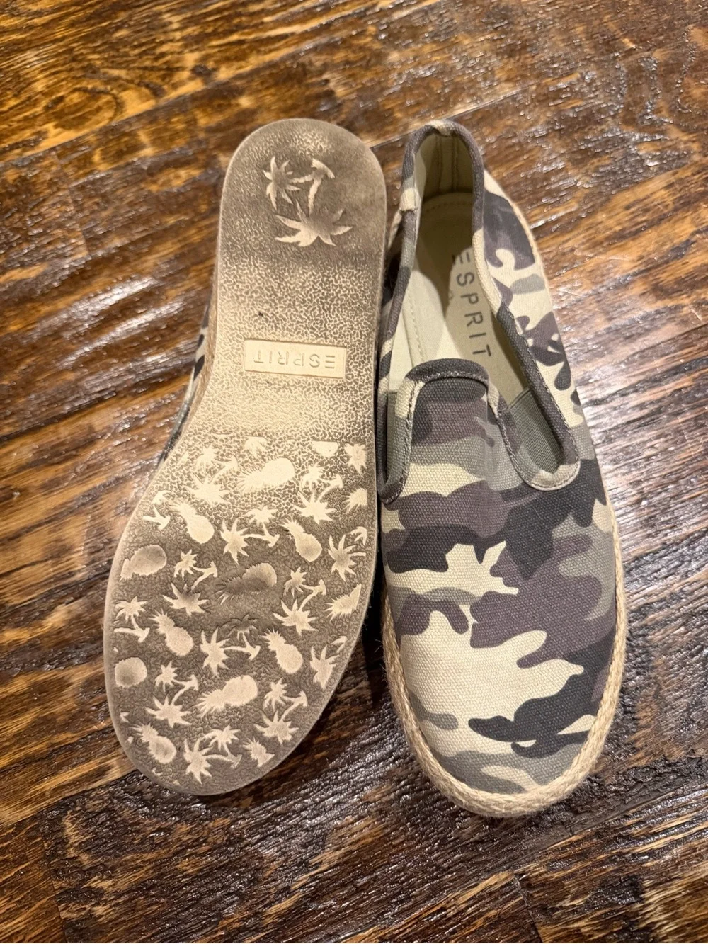 Esprit Women’s Erika Camouflage Slip-On Espadrilles - Green & Brown